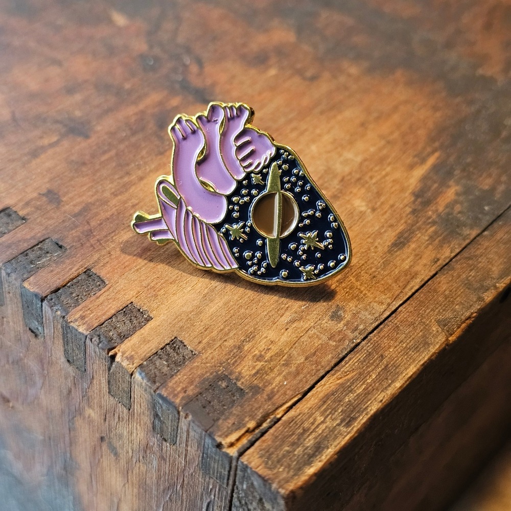 Enamel Pin Unisex OS Purple Anatomical Heart Galaxy Celestial Space